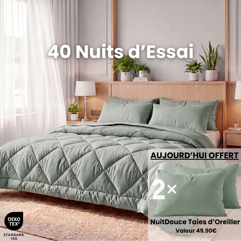 NuitDouce® Couverture - La couette 2-en-1 qui sèche vite et élimine le besoin de linge de lit.