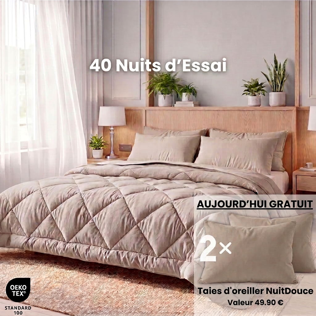 NuitDouce® Couverture - La couette 2-en-1 qui sèche vite et élimine le besoin de linge de lit.